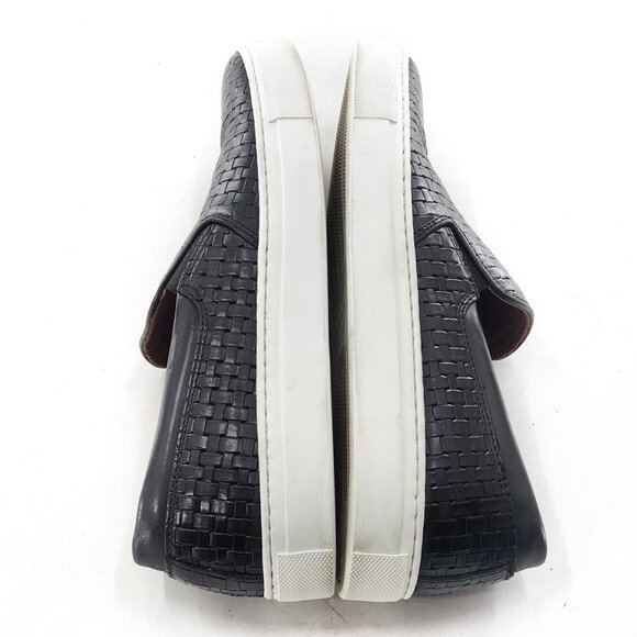 AQUATALIA Ashlynn Embossed Calf Woven Leather Slip on Sneakers Black - Picture 7 of 9